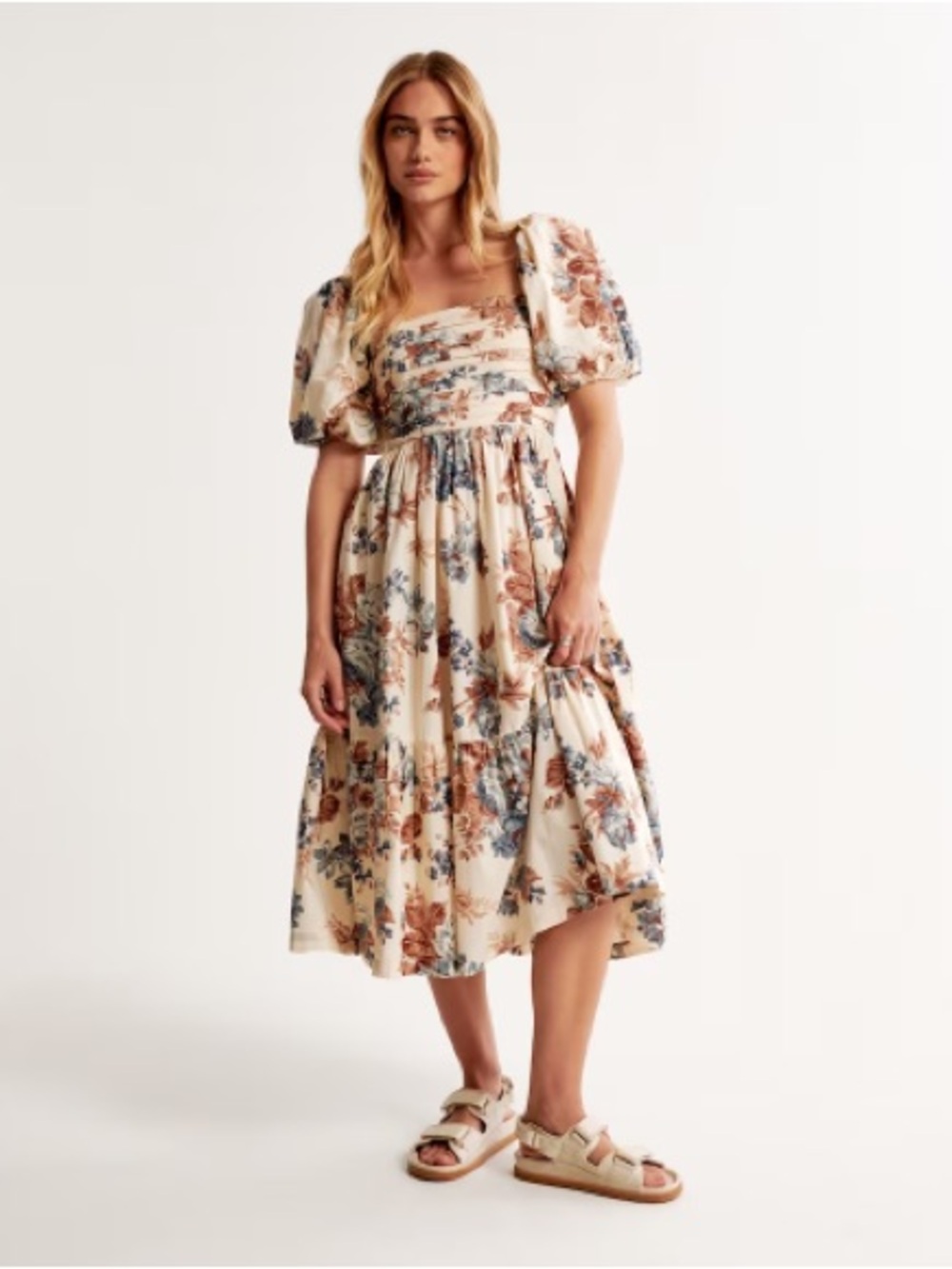 Emerson Poplin Puff Sleeve Midi Dress